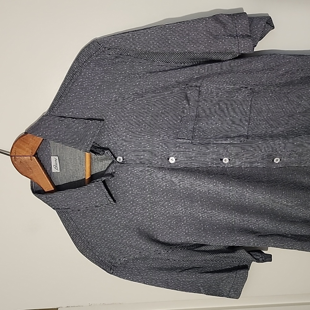 Brioni Large Gray Short Sleeve Shirt Perfect Condition